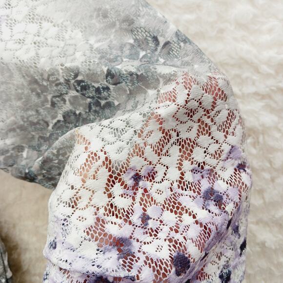 Blouse Size XL Lavender Violet Flower Fairycore Whimsycore Y2K Festival Romantic - Picture 6 of 14